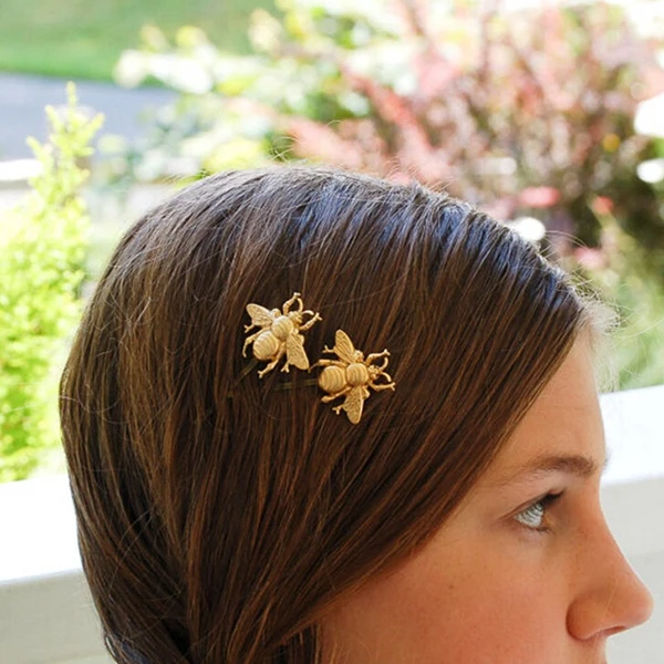 

2PCS Golden Hairpin Hair Accessories Exquisite Side Clip Accessories Durable Comfortable Any Season Hair Color Gift