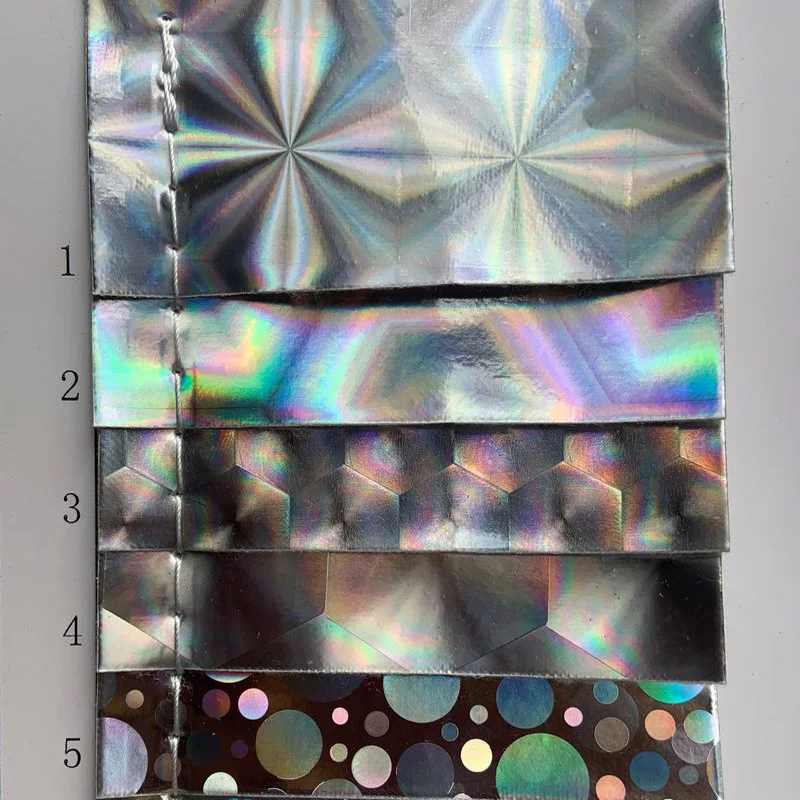 Silver Holographic Pu Synthetic Leather Materials