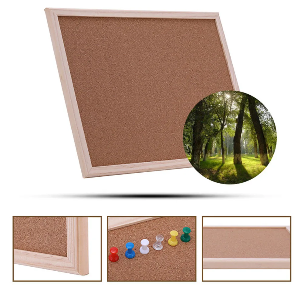 لوحة فلين للمكتب من الخشب الطبيعي لوحة إعلانات معلقة 40 × 30 سم لمنظمة عرض ملاحظات المكتب والمدرسة المنزلية #5