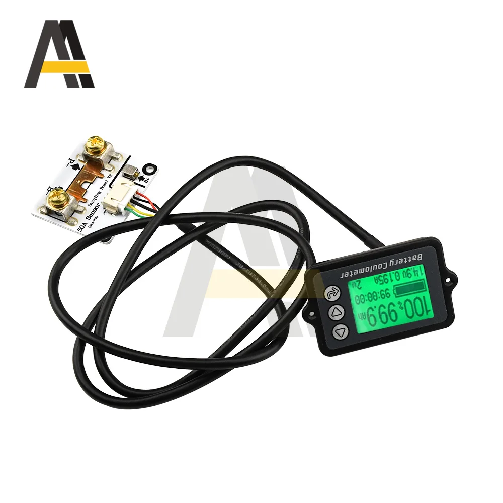 Probador de batería de vehículo de precisión, Monitor de pantalla de cantidad eléctrica para coche eléctrico, coulómetro de batería, DC 8V-80V, 50A,