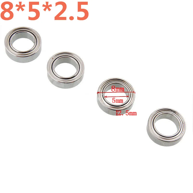 4 Pieces RC Car 5*8*2.5mm 8*5*2.5 Ball Bearing For 1/10 Scale Models Kyosho Optima Traxxas Slash 4x4 Huan Qi 727 4WD Hobby Buggy