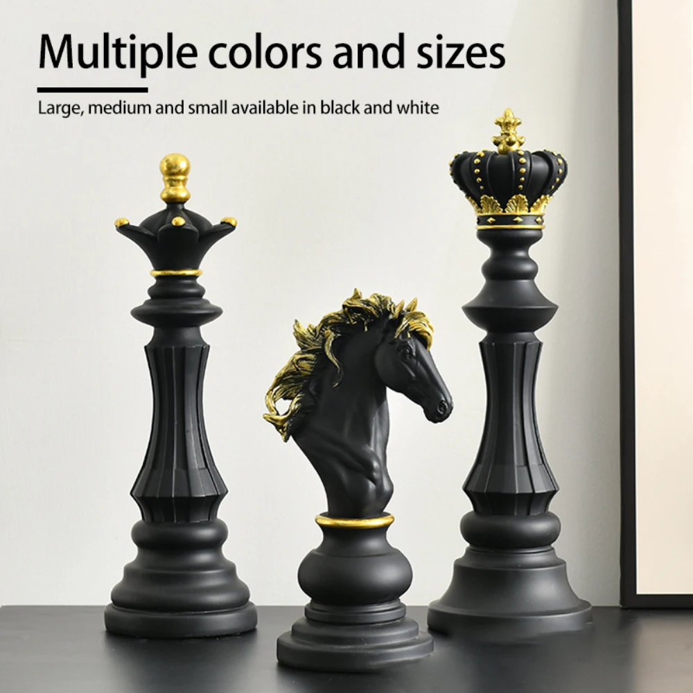 New Resin Chess Pieces Board Games Accessories International Chess Figurines Retro Home Decor Modern Chessmen Ornaments Ajedrez