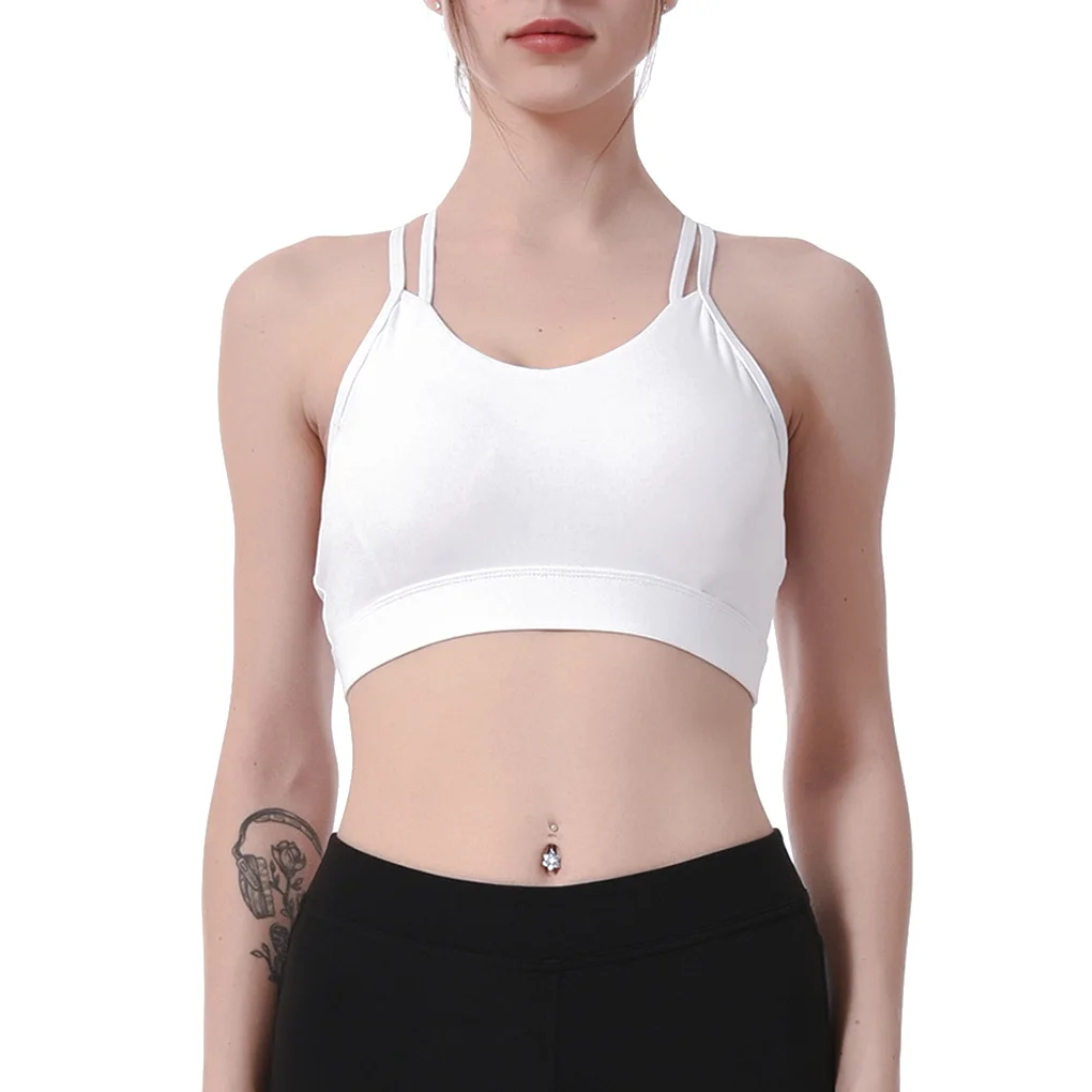 ガールズスポーツトップフィットネスランニングヨガブラ女性用クロスエクササイズランジェリー
