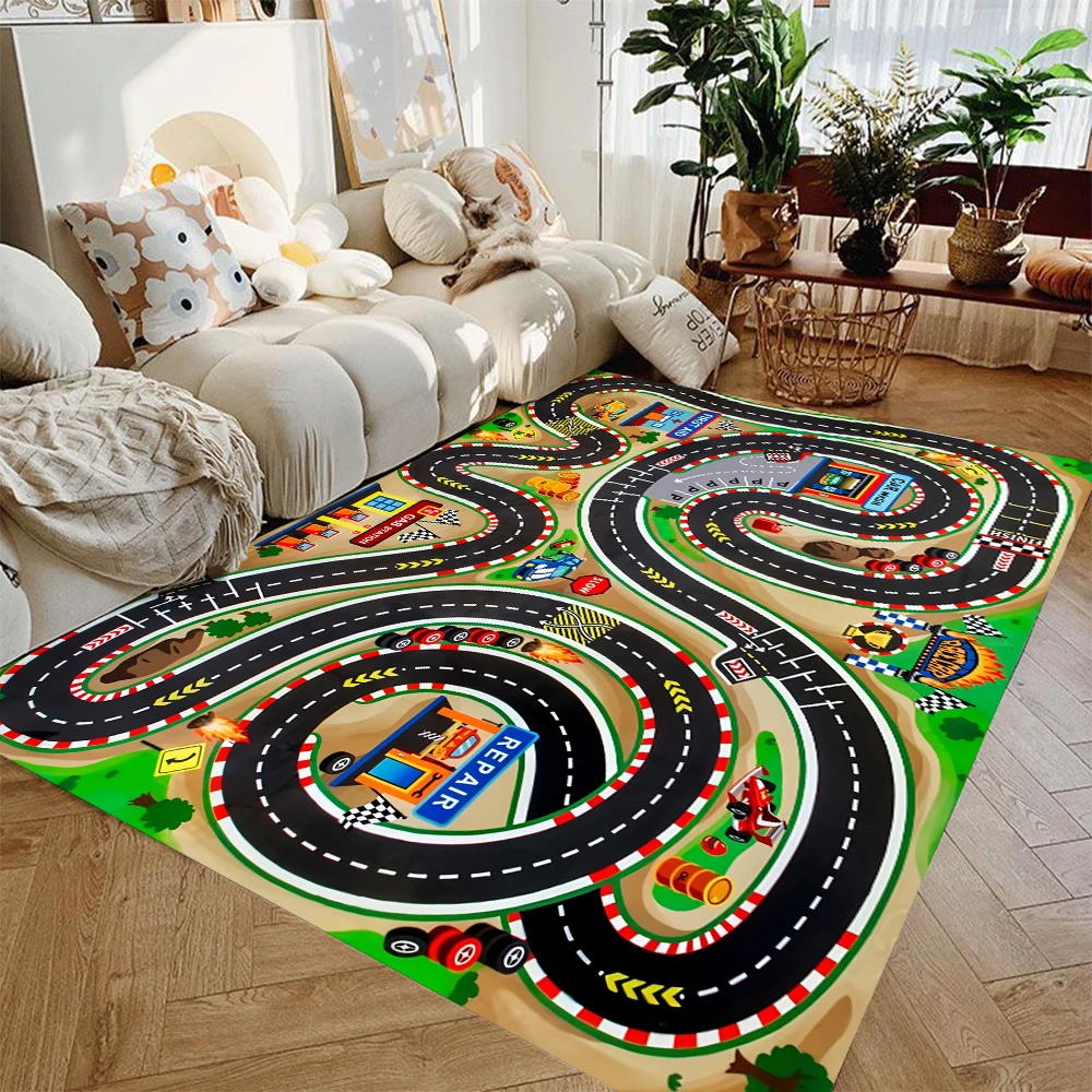 Commercial Road Printing - سجادة مطبوعة بتصميم مدينة الترفيه الخضراء،