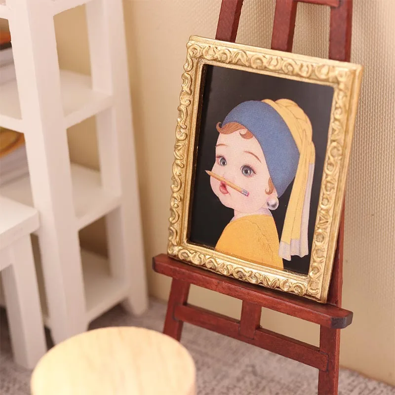 mini kawaii Picture frame miniature items dollhouse wall painting wall hanging ornaments 1:12 BJD ob11 Dolls House Accessories