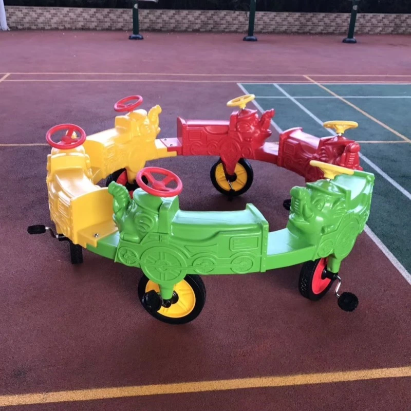 Kindergarten cartoon swivel chair, children's six person assistance car, children's toy amusement equipment, elephant multi