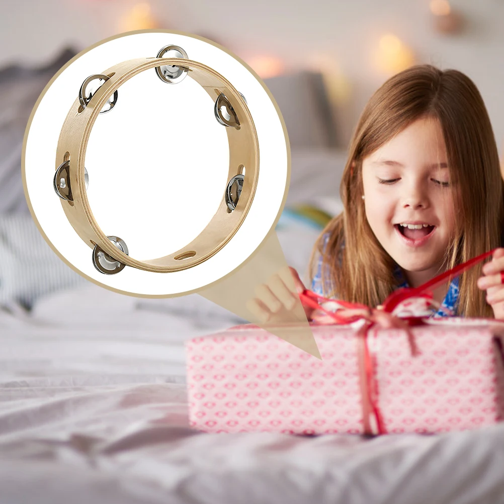 

Hand-shooting Tambourine Circle Double Row Drum Children Kids Music Toys Concert Percussion Single