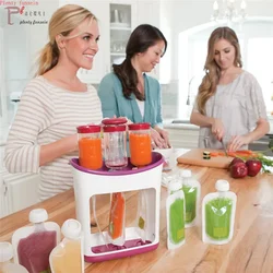 Baby Kids Squeeze Food Station Organization Storage Containers Maker Set, Fruit Puree Packing Machine