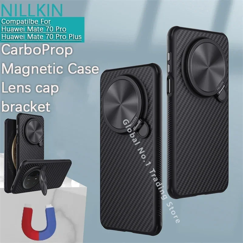 

NILLKIN для Huawei Mate 70 Pro Plus/Mate 70 Pro + магнитный чехол, чехол для объектива, чехол для телефона Magsafe, защитный чехол с кронштейном