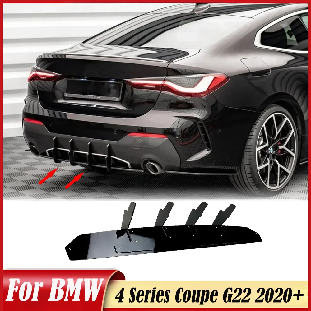 

For BMW 4 Series Coupe G22 2020+ Car Rear Bumper Diffuser Spoiler Lower Lip Plate Splitter Protector Modification Accessories