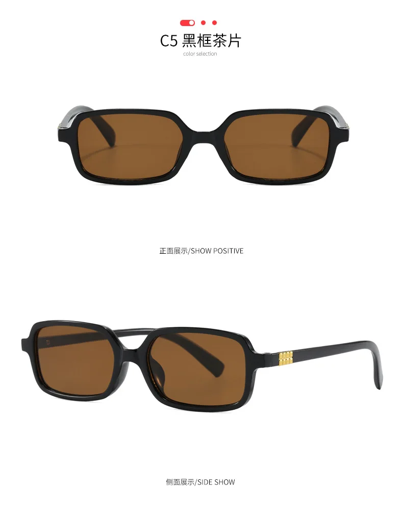 Luxuriöse Rechteck Sonnenbrille Frauen Oval Vintage Marke Designer Quadrat Sonnenbrille Männer Shades Weibliche Brillen – Detail 9