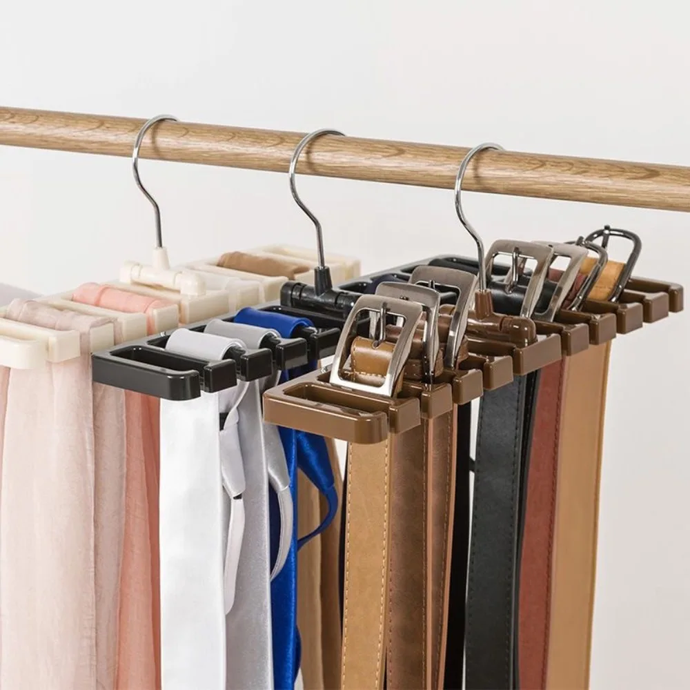 ABS Tie Belt Hanger Portable Closet Organization Storage Holder Hanging Organizer Rotating Belt Storage Rack Home view 2