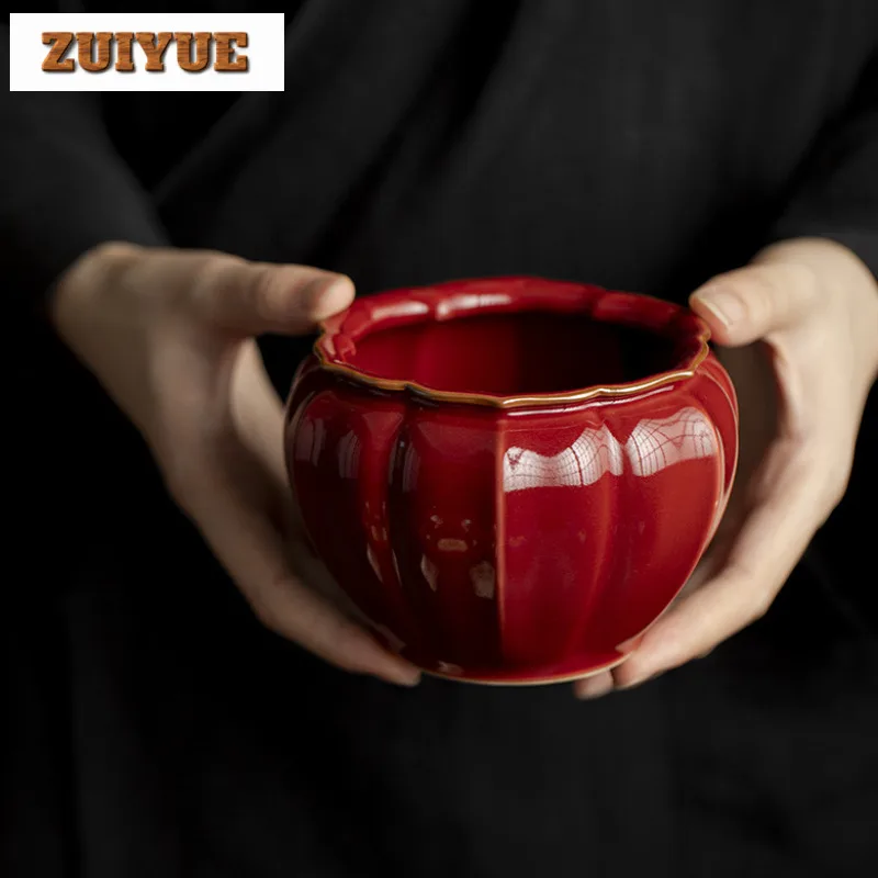 470 مللي رو فرن الأحمر الصقيل Jianshui القديمة الشاي غسل الشاي بقايا دلو الشاي الغبار اسطوانة برميل Chaxi اكسسوارات الحلي الحرفية #5