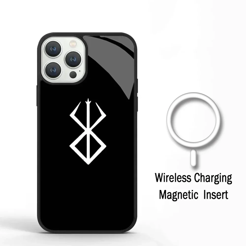 Anime Berserk Guts Phone Case For IPhone 11 12 13 14 15 Plus Pro Max Mirror Acrylic Cover For Magsafe Wireless Charging