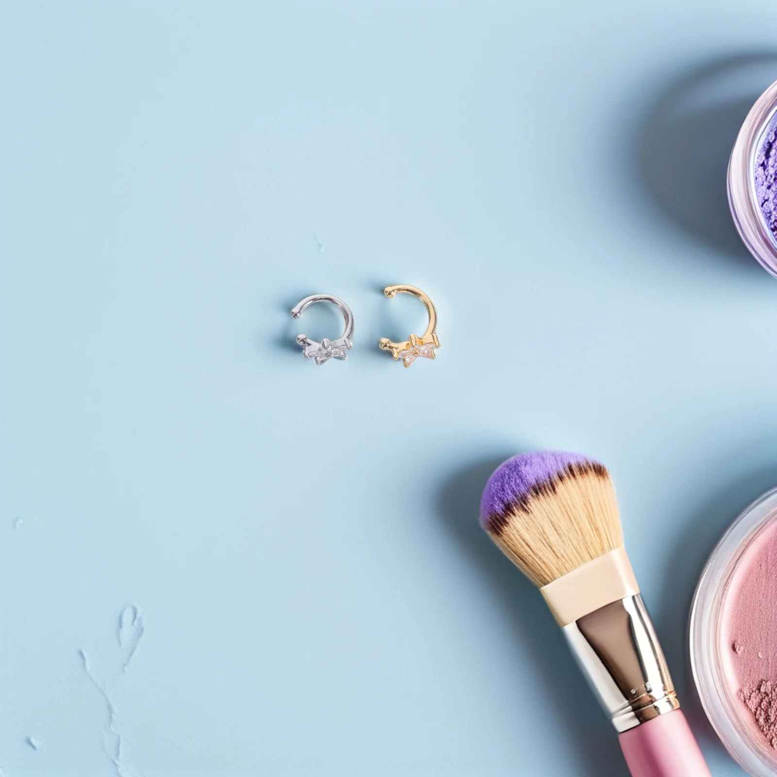 

2Pair Rhinestone Flower Ear Cuffs Clip on Non Piercing Cartilage Earrings Jewelry Women Teen Birthday Crystal Flower Ear Cuff