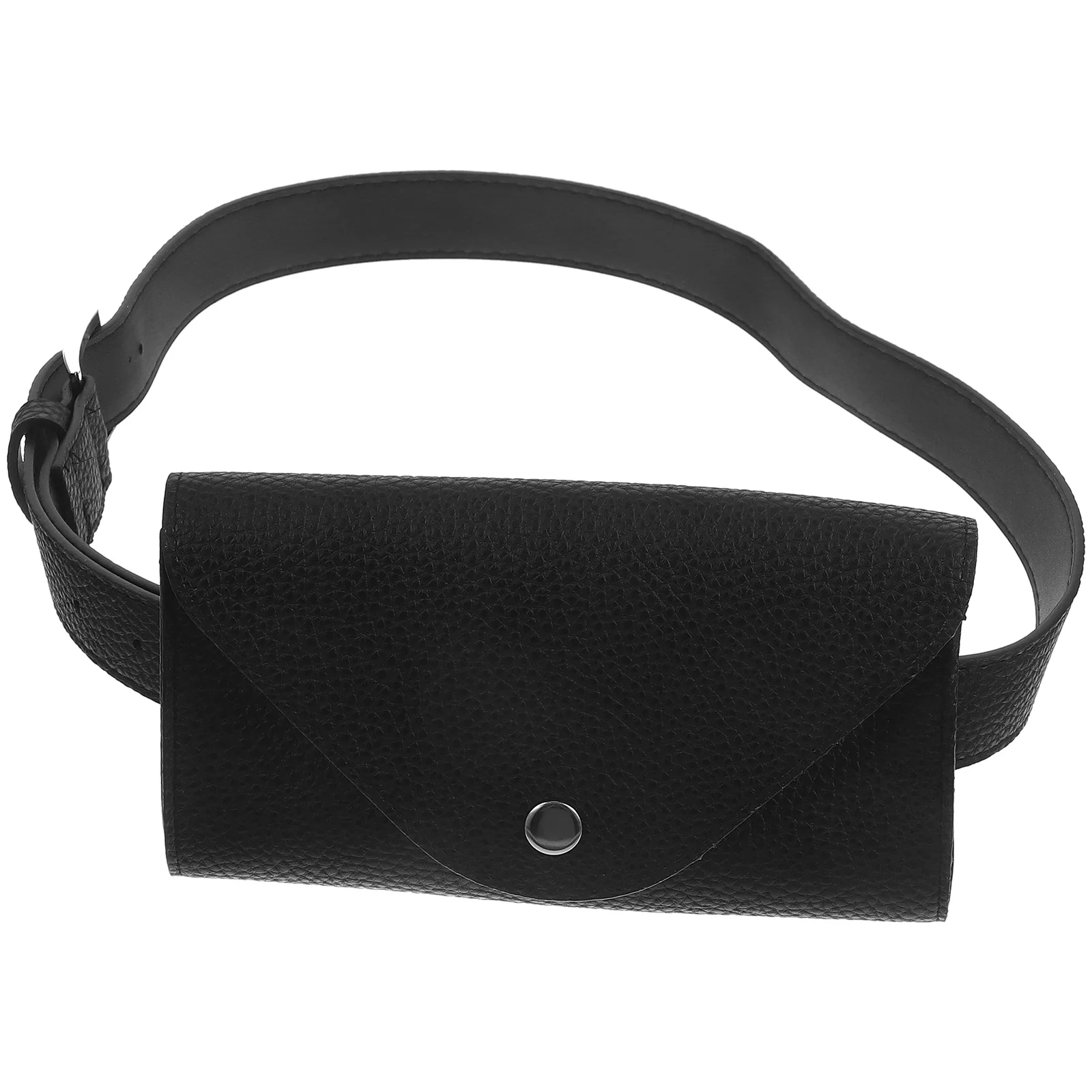 

PU Black Mini Envelope Phone Bag Waist Pack for Women High Capacity Events Stylish Belt Pouch Case PU Waist Pack