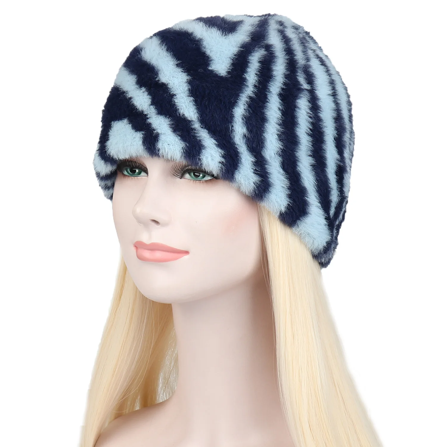 Autumn Winter Hats Women's knitting Hat Loose Beanies Warm Ear Protection Hat Man's Caps Zebra Pattern Trending Products