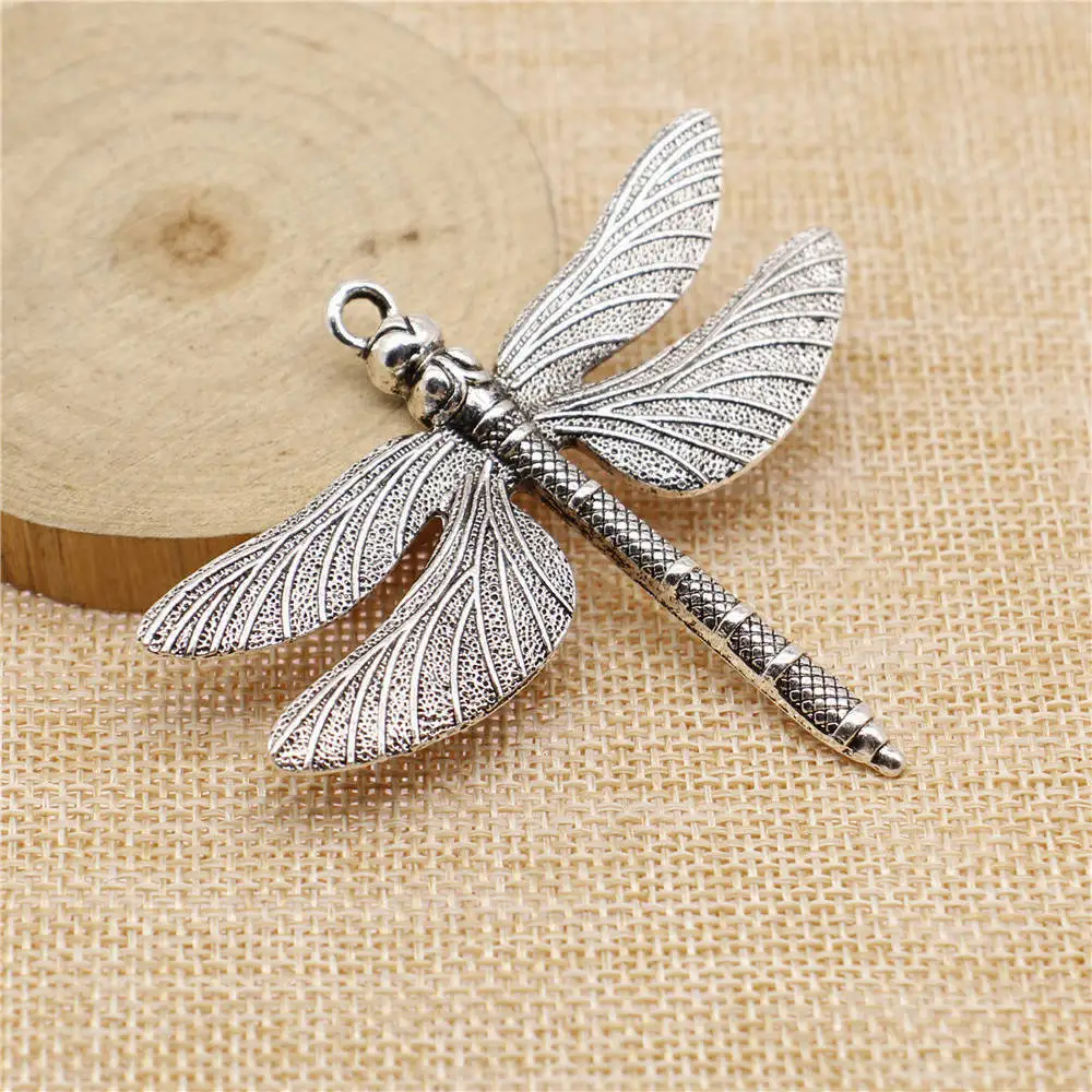 Diy Accessories Big Dragonfly Charms Jewelry For Woman 63x71mm 2pcs