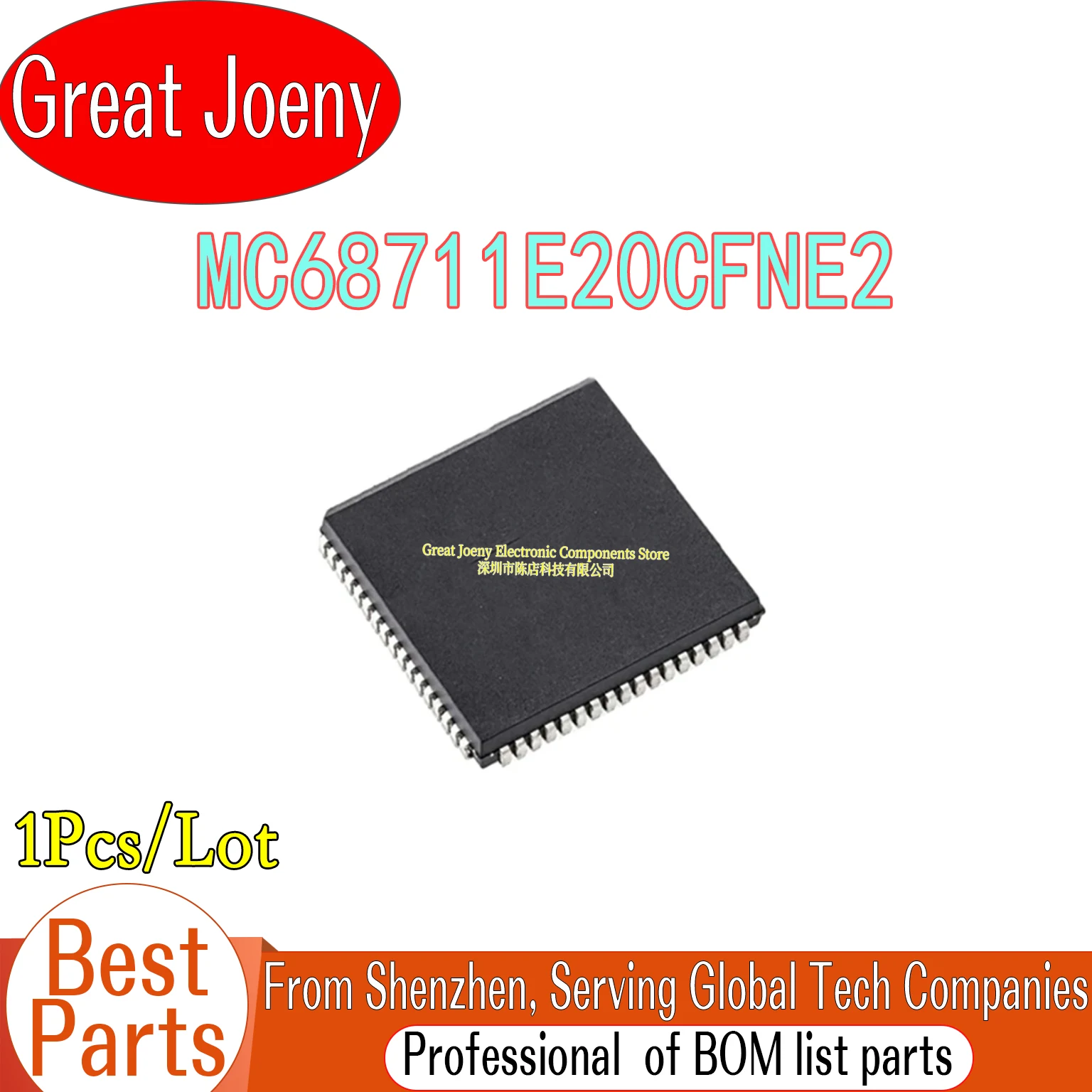 

100% New Original MC68711E20CFNE2 IC MCU Chipset PLCC-52