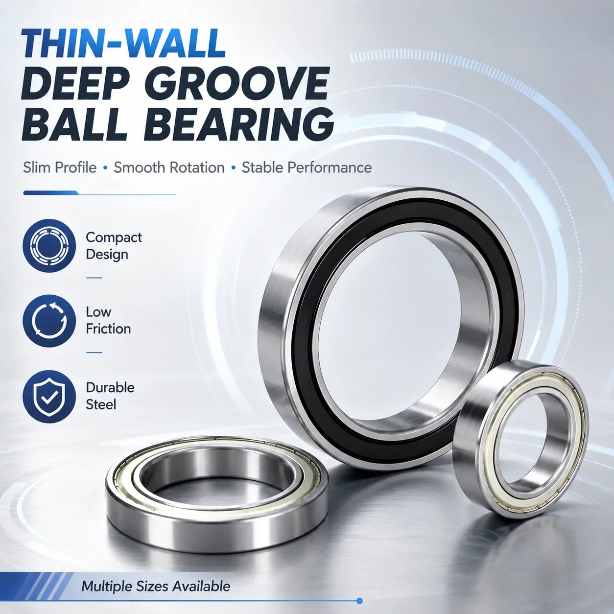 6800 6801 6802 6803 6804 6805 6806 6807 2RS 2Z 2RZ ZZ C3 Thin Walled Deep Groove Ball Bearing Made In CHINA