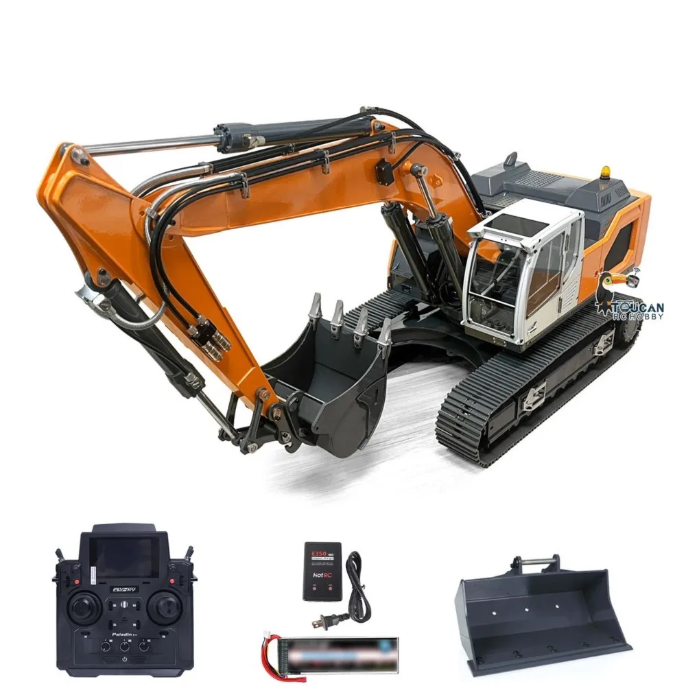 รถขุดไฮดรอลิกบังคับวิทยุ 1/14 XDRC 945 รุ่น 5CH พร้อมวาล์วถอยหลัง รถก่อสร้างบังคับวิทยุ รถขุดจำลอง พร้อมข้อต่อเร็ว