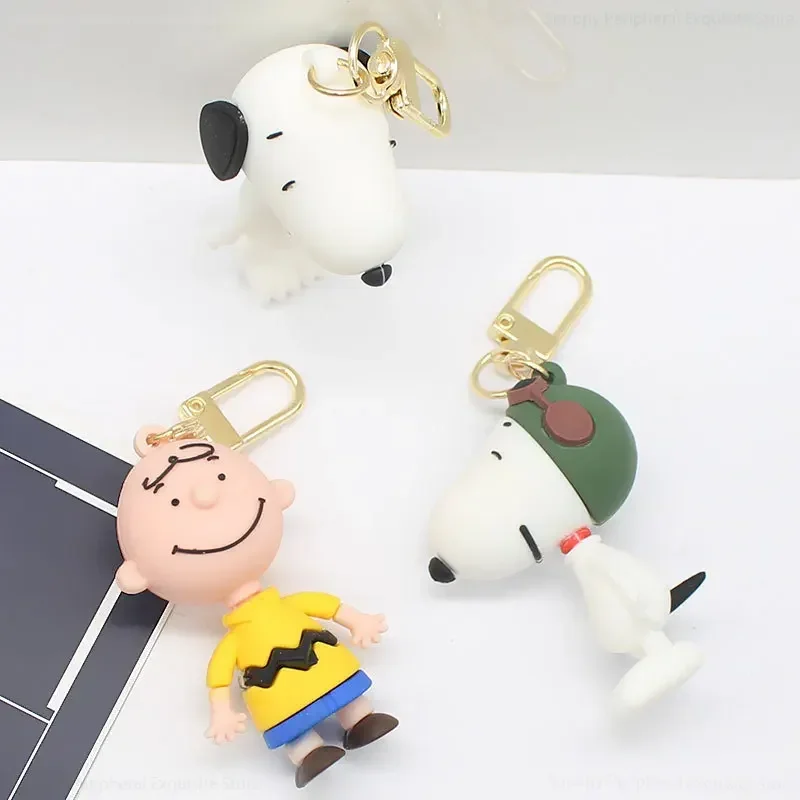 Snoopy Keychain Anime Cute Animal Keychain Bag Car Cartoon Doll for Women Accessories Cute Bag Pendant Key Ring Jewelry Gift New
