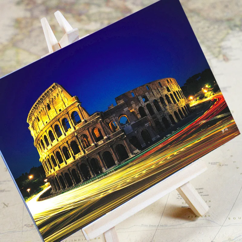 6pcs/set World Charm City Series Postcards Provence City Landscape HD Photography Postcard Greeting Cards