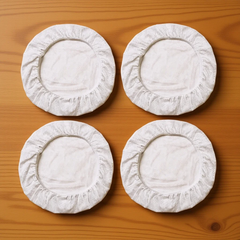 

4pcs Breathable Cotton Mesh Hair Cap Soft Elastic Sleeping Bonnet For Kitchen Cooking Baking Food Service Workers Reusable