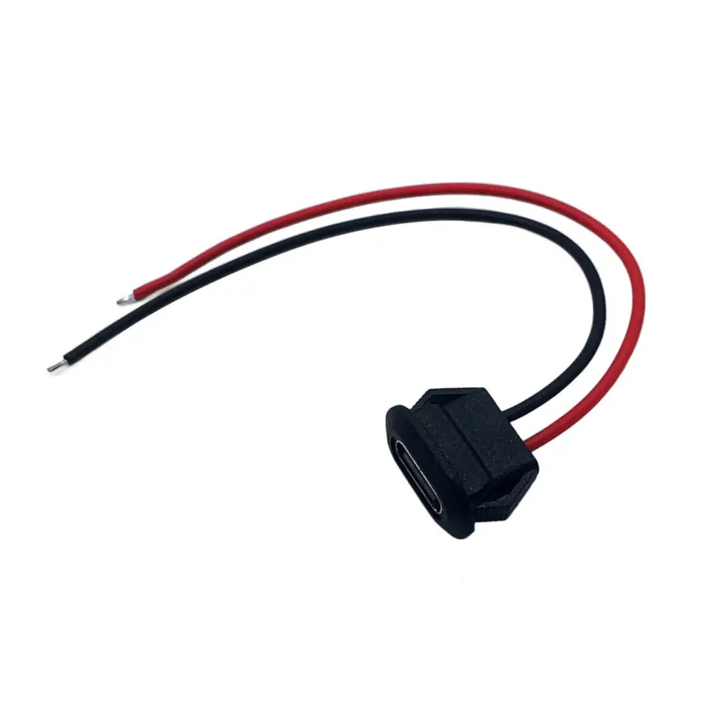 Type C 2P Waterproof Connector Female Socket With Wire For Industrial Electrical Equipment Durable Charging Port Adapter
