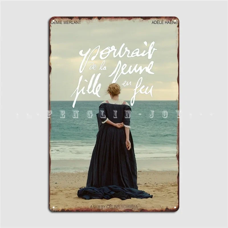 Portrait De La Jeune Fille En Feu Metal Sign Wall Mural Cave Pub Design Plaques Tin Sign Poster