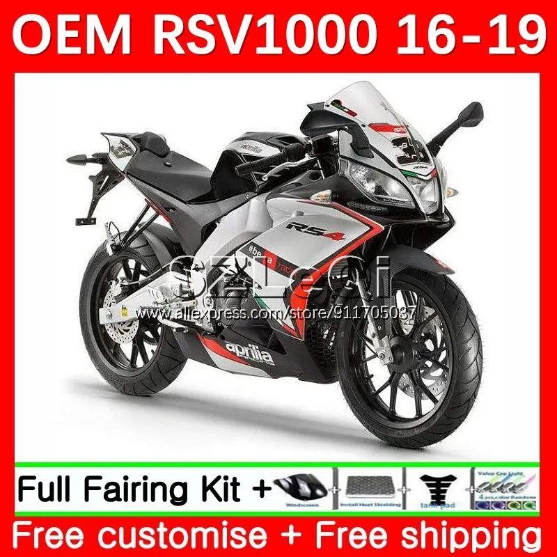 Injection Body For Aprilia RSV4 RSV 1000R 1000 RSV1000 Red Silvery R 16 17 18 19 13No.10 RSV1000RR 2016 2017 2018 2019 Fairing