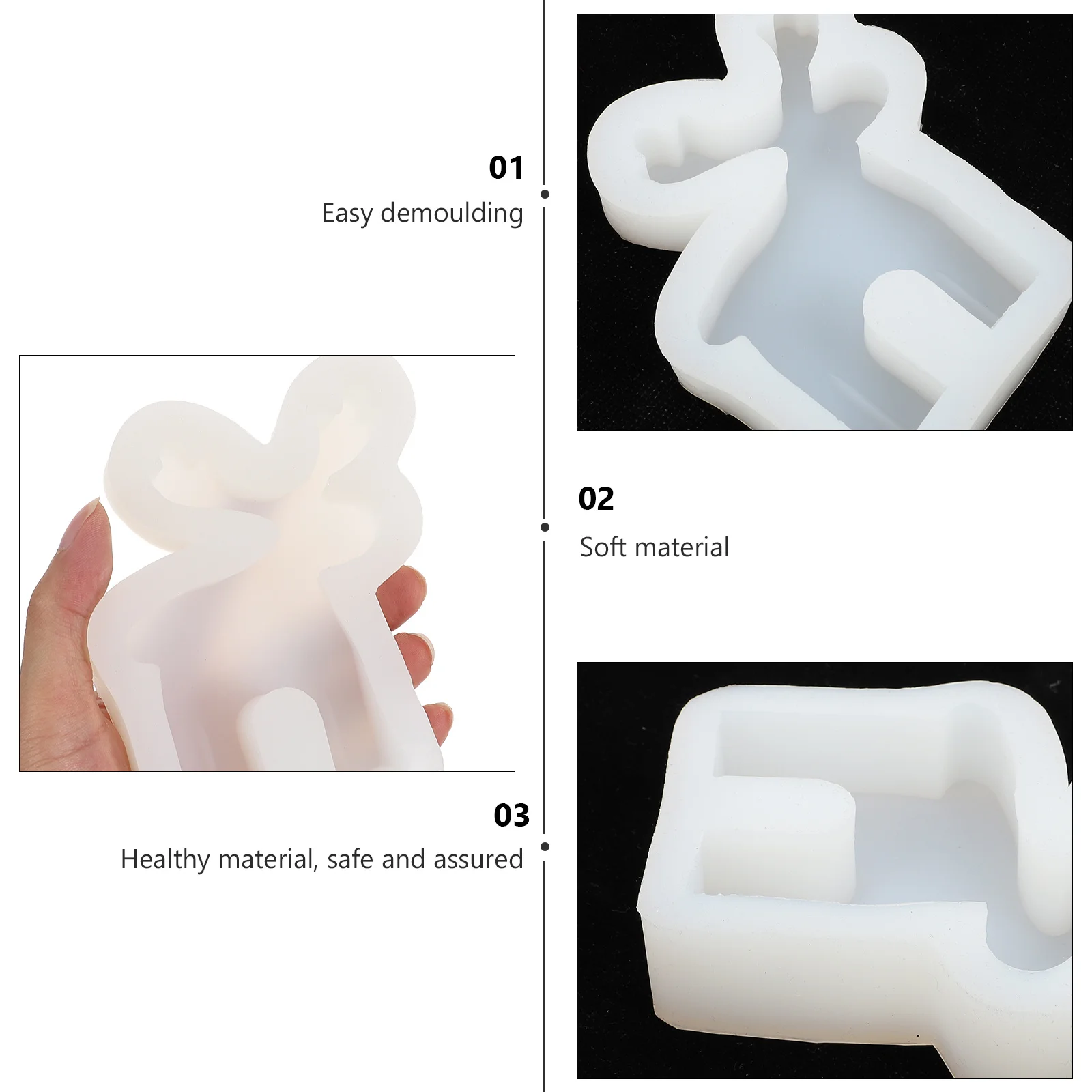 

1pc Elk Mold Silicone Non-Stick For Handmade Candles Soap Diy Craft Supplies Elk Shaped Mould Making Tool
