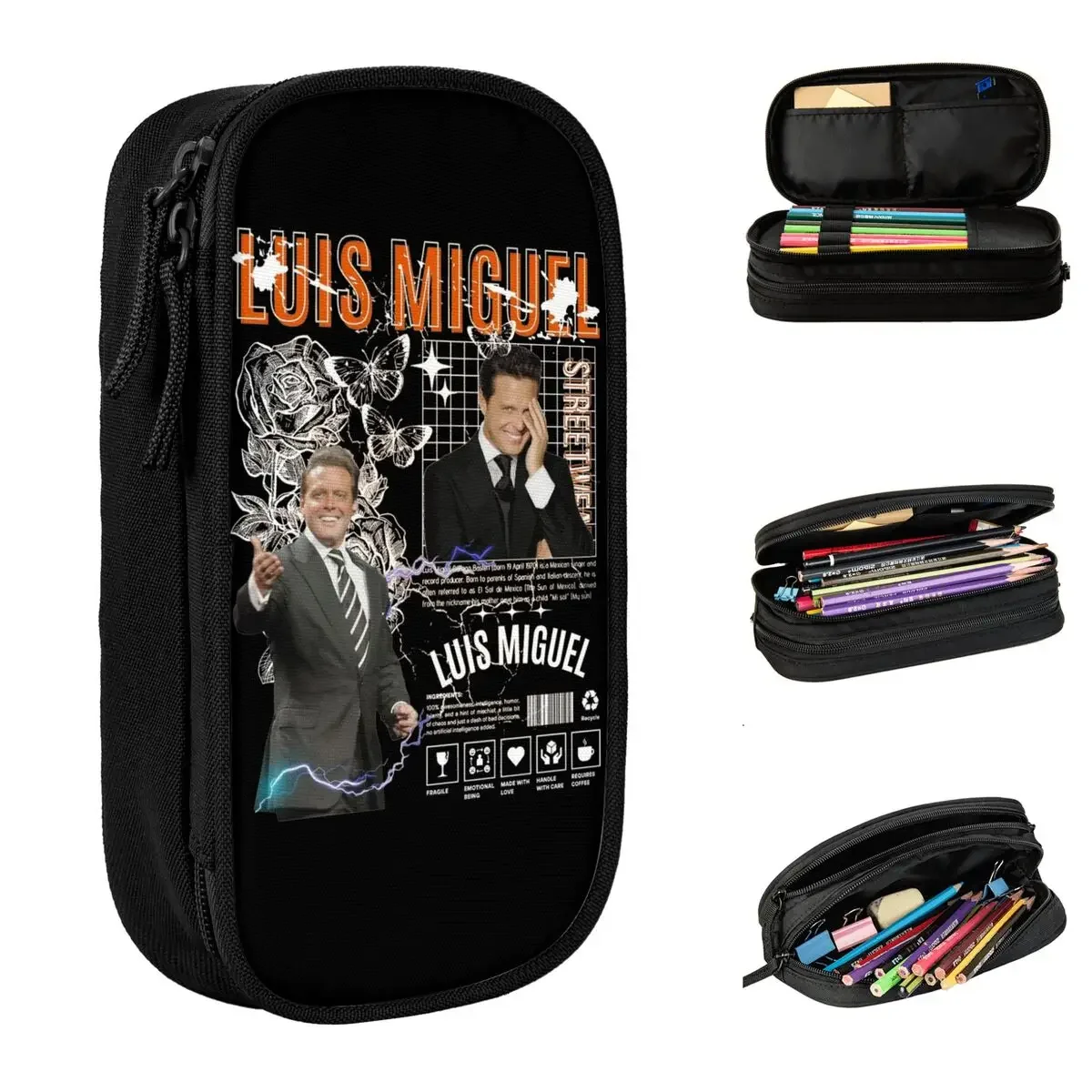 Luis Miguel Bootleg Pencil Cases Classic Mucisian Pop Artist Pen Bag for Student Large Storage Office Gifts Pencilcases