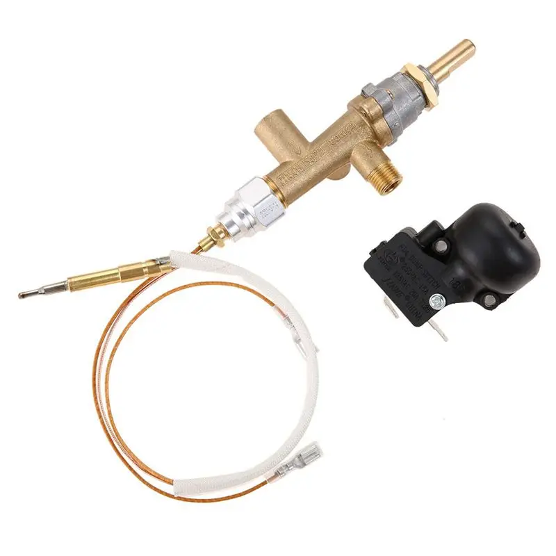 AB43-2X Patio Heater Control Valve Thermocouple Sensor Dump Switch Knob Propane Lpg Fire Pit Control Safety Pilot Port Set