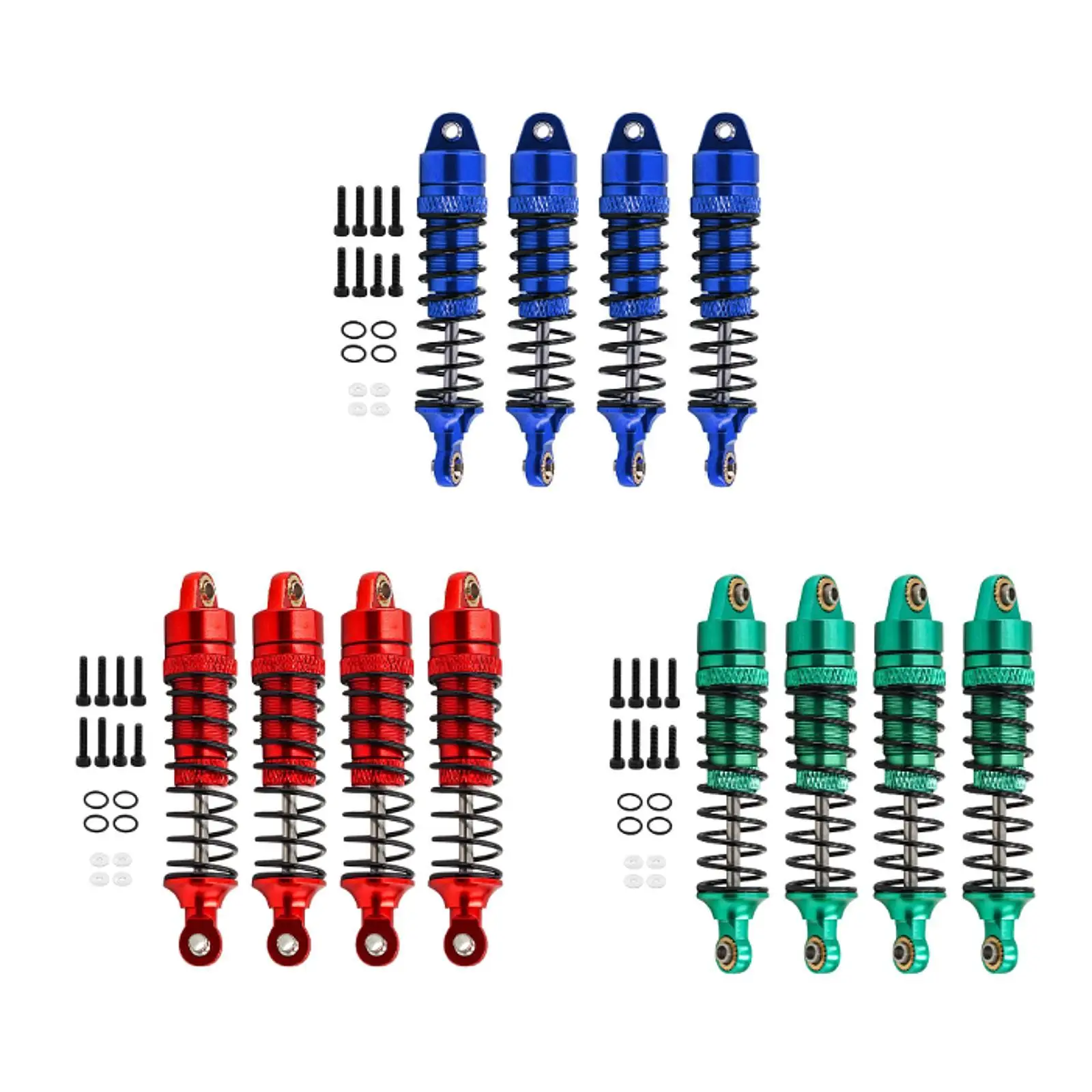 4x RC Shock Absorbers Kit High Performance Metal Shock Absorbers Update Parts RC Model Vehicle Parts for 7665 D90 1:18 Scale RC