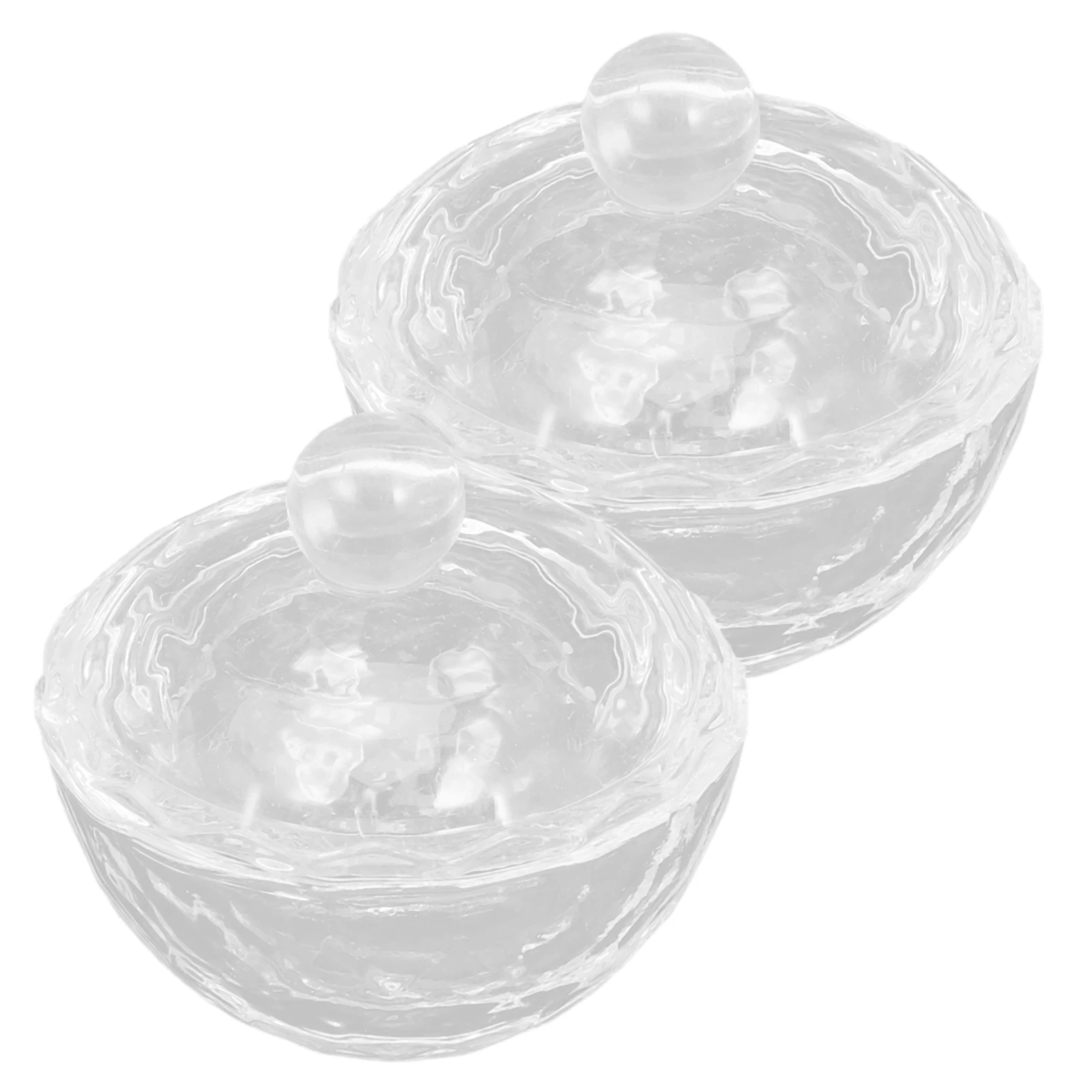2Pcs Nail Art Crystal Cups Mini Acrylic Liquid Powder Mixing Containers Easy to Use for Salon Nail Art Cup Manicures Liquid Cup