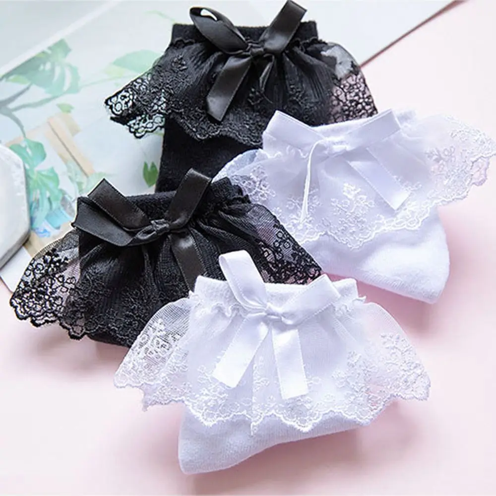 Adult Women Breathable Cotton Lace Ruffle Princess Socks Ankle Sock Short Sock