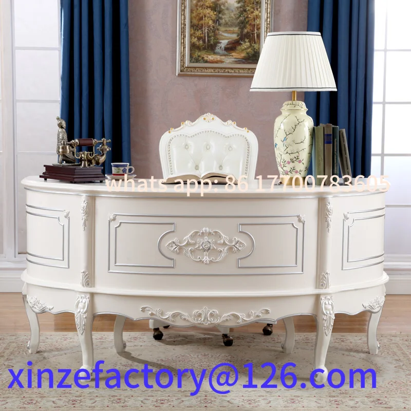 

Customizable European Solid Wood Desk Curved Semicircular Desk