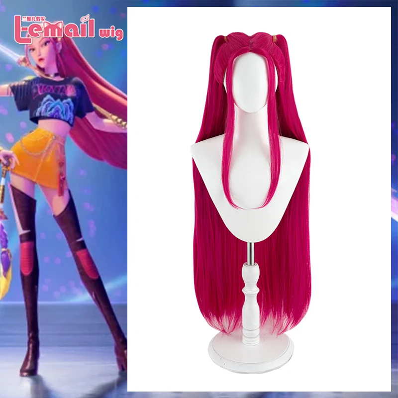 

Парик L-email Синтетические волосы Kpop HUNTR/X Mira Парик для косплея 85 см Красные длинные женские парики Термостойкие парики