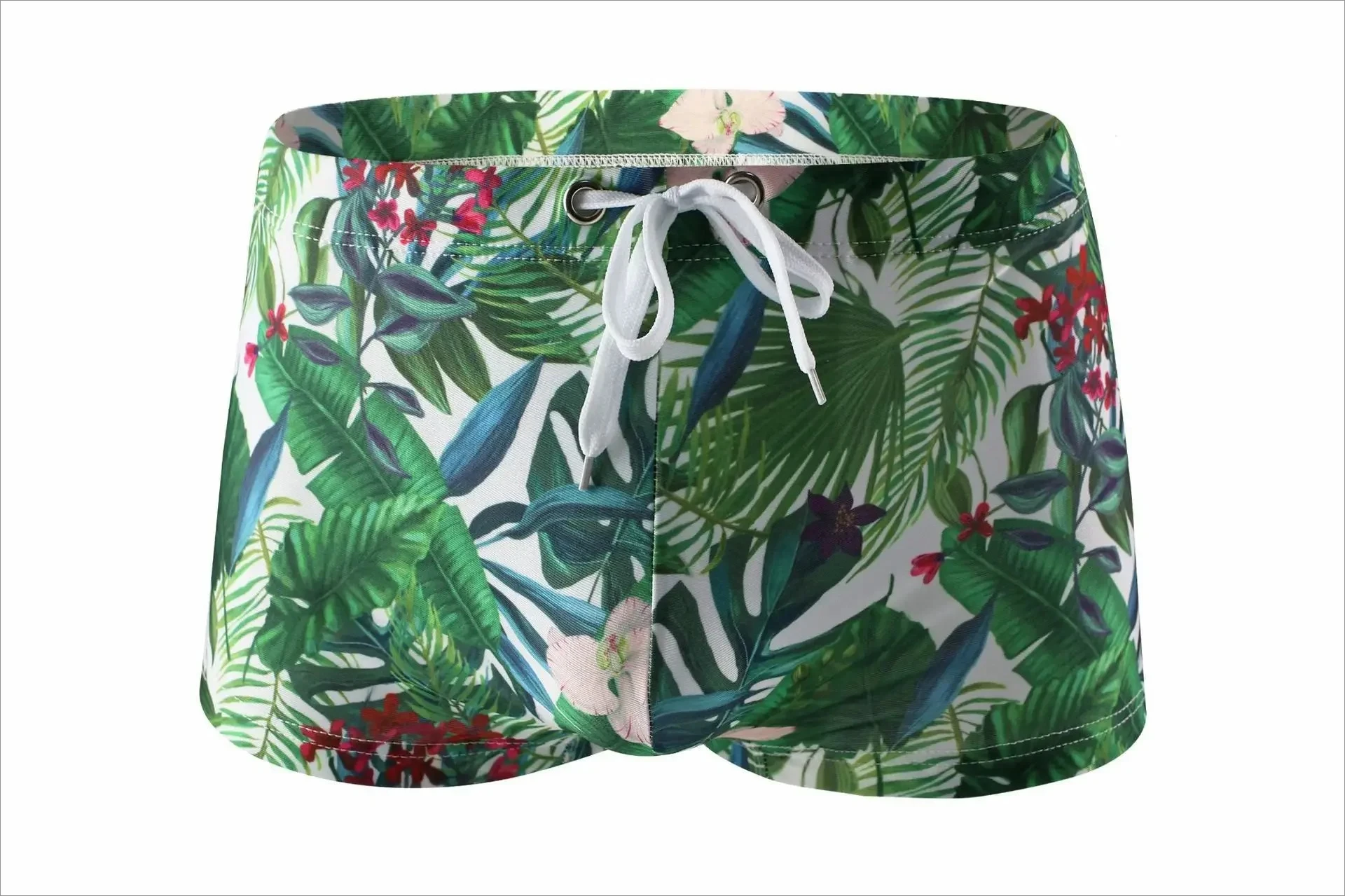 

Men's Square Cut Swim Shorts Stretch Fabric Adjustable Drawstring Low Waist Sexy Quick Dry Beach Swimming Trunks Summer Vacation