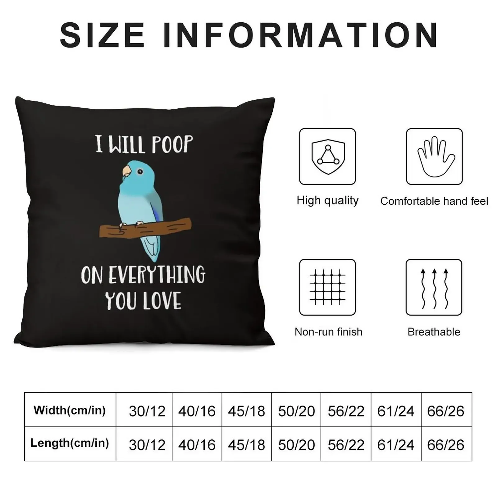 i will poop on everything you love - blue fallow parrotlet Throw Pillow Christmas Pillow Cases Cushion Cover Luxury pillow