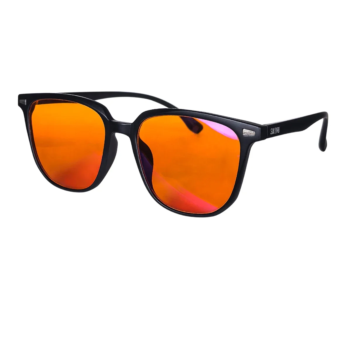 SHINU Red Lenses Anti Blue Light Glasses Good Sleep Men Eliminate Eye Strain Orange Lense Glasses For Computer Game And Work