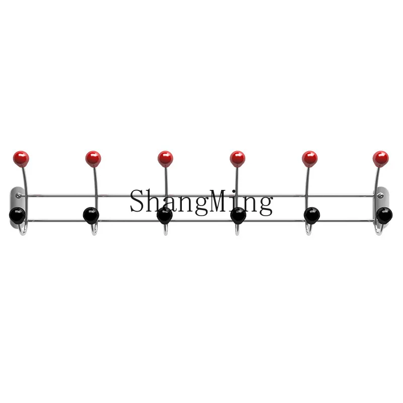 

PYH non-punching metal double-row wall coat hook electroplated iron wire creative wall hook adhesive hook bedroom door