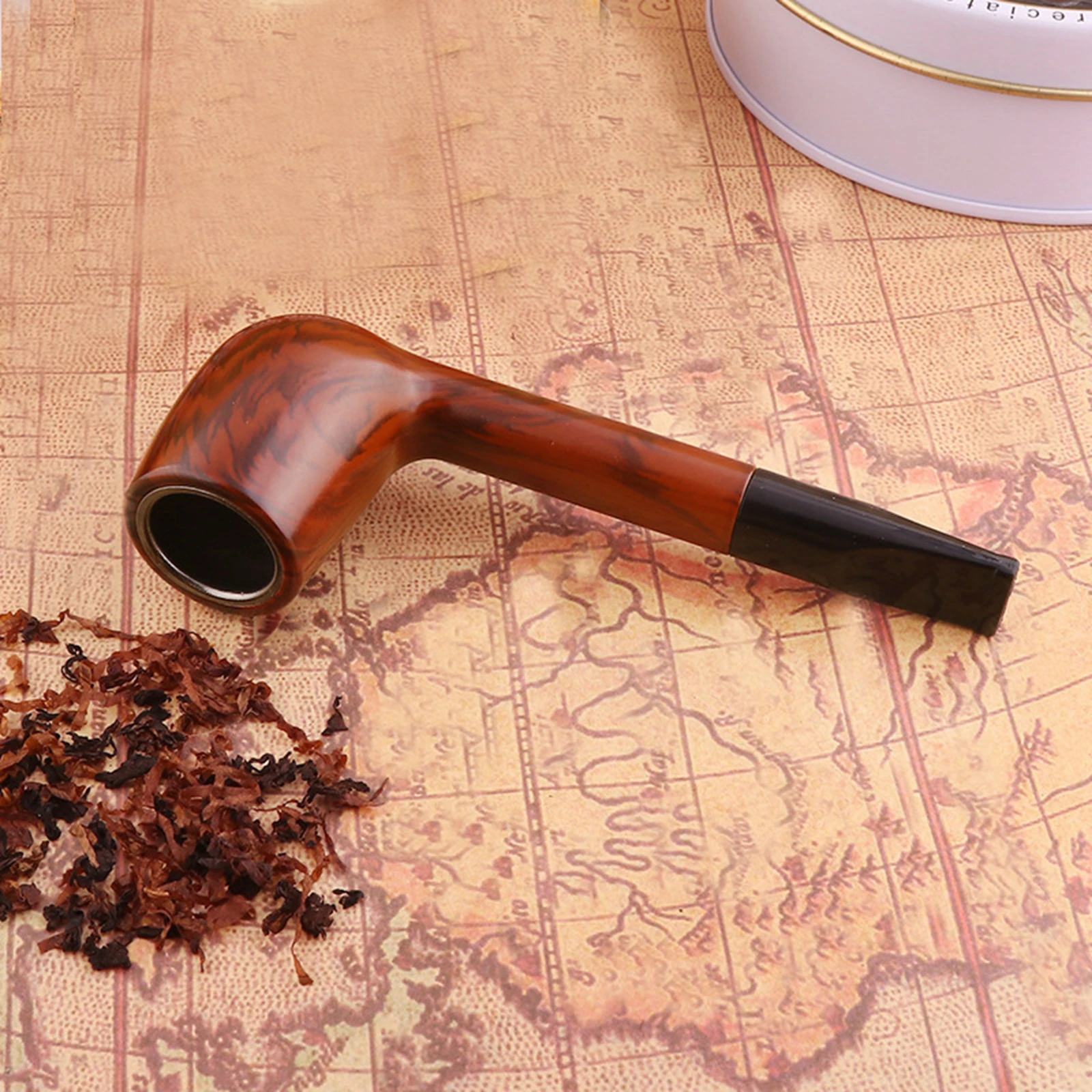 1pc, Classic Wood Grain Resin Pipe for Smoking Gifts, Smoking Accessories