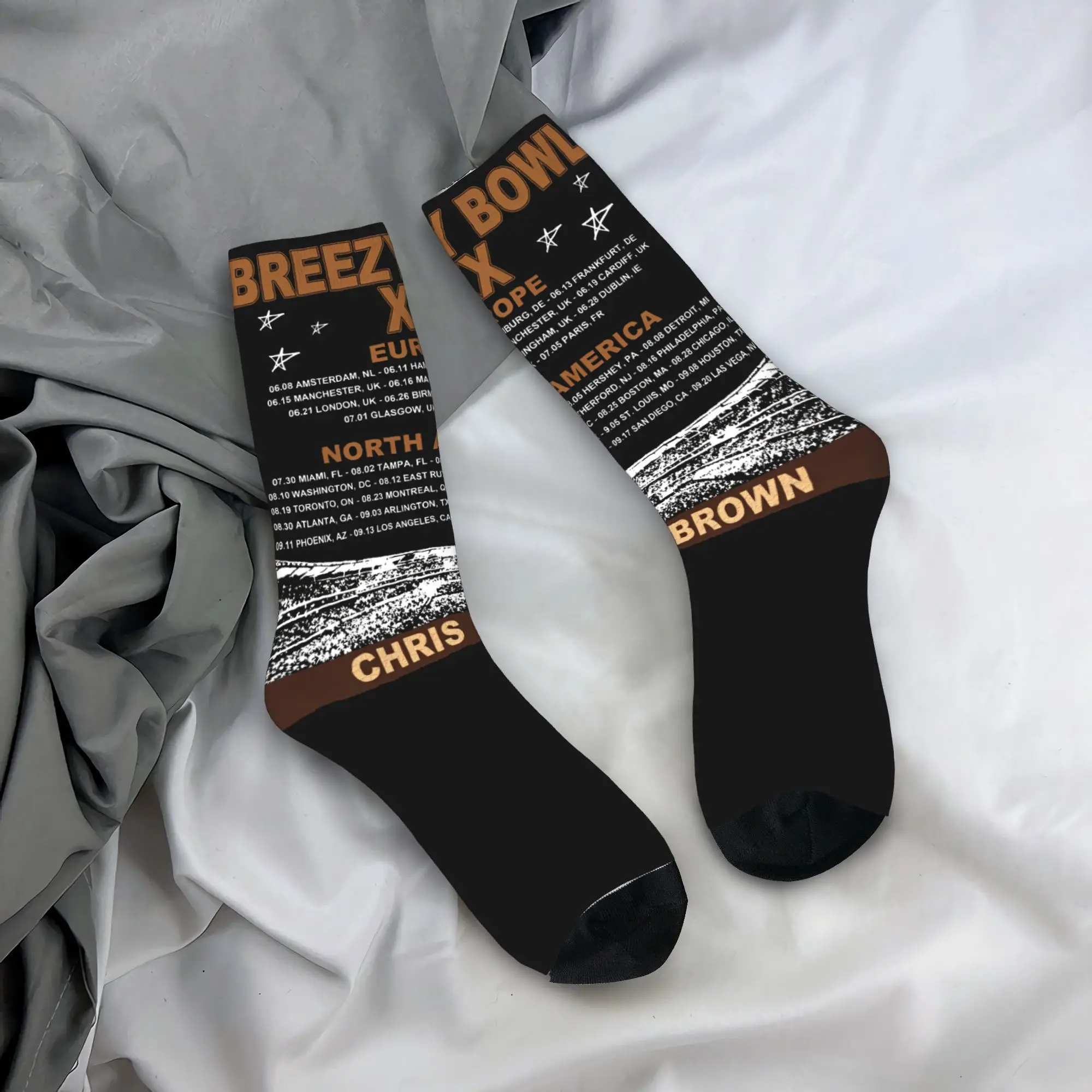 

Chris Brown 1111 Tour 2024 Breezy Bowl XX Socks 2025 Breezy Bowl XX Anti Skid Stockings Men's High Quality Running Socks Socks
