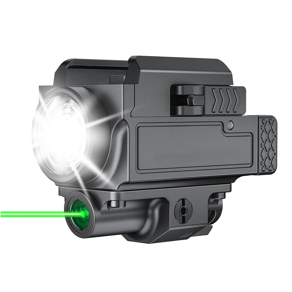 Richfire Green Laser & Flashlight Combo 800 Lumens Weapon Gun Light Compact USB Rechargeable Quick Release Gun Torch