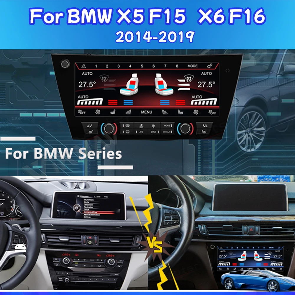 

For BMW X5 F15 X6 F16 2014-2019 AC Panel HD Touch LCD Display Condition Seating Control Climate Full Fit Process Panel 1280*720