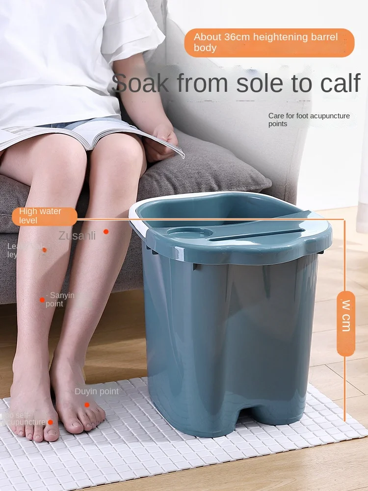 Foot Bath Barrel Deep Barrel Feet-Washing Basin over the Knee Calf Insulation Plastic Massage Heightening and Thickening