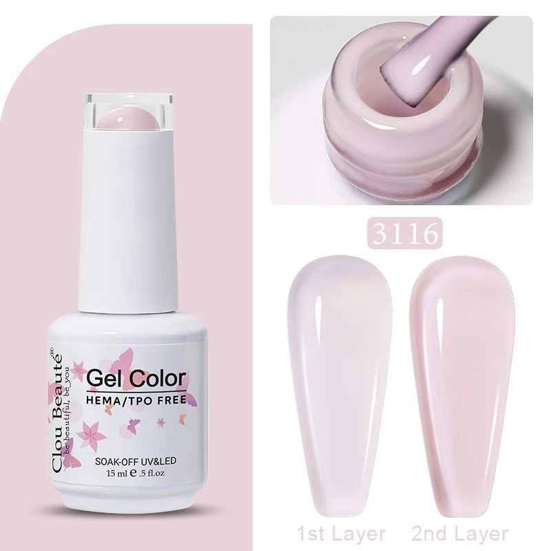 Clou Beaute Jelly Kleur UV Gel Manicure Zomer Roze Naakt Gel Nagel Regenboog Nagelbenodigdheden Voor Professionals Semi-permanente Vernis