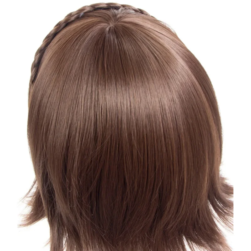 Persona 5 Wig Makoto Niijima rambut palsu coklat campur Wig Cosplay dengan topi Wig kepang